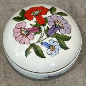 Kalocsa Handpainted Porcelain 3.5” Trinket Box